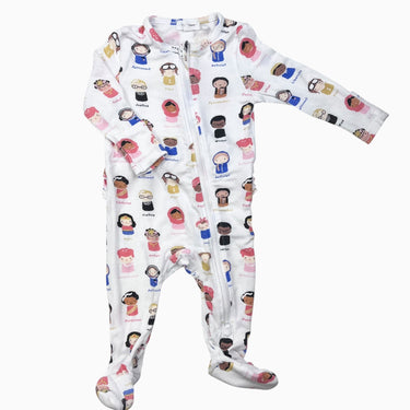 Pyjama blanc 'métiers' en bambou et spandex 3-6M