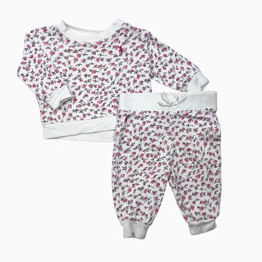 Ensemble pull et jogger blanc fleuri 3M