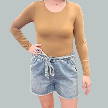 Body caramel en nylon et elastane pour femmes L