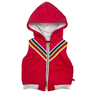Veste rouge matelassée arc-en-ciel 18-24M