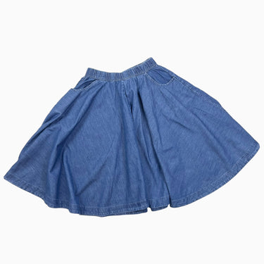 Jupe circulaire en coton chambray 9-10Y