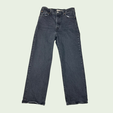 Jeans 'Ribcage straight ankle' noir pour femmes 28US