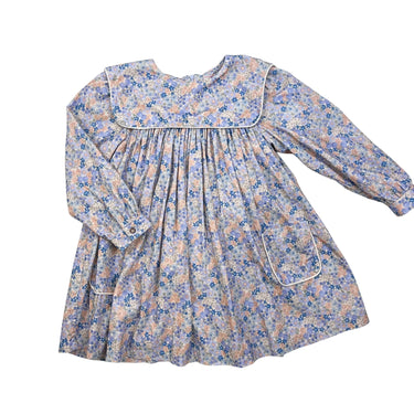 Robe à col fleurie en corduroy brossé 8Y