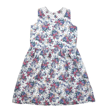 Robe vintage blanche fleurie à dos ouvert 8Y