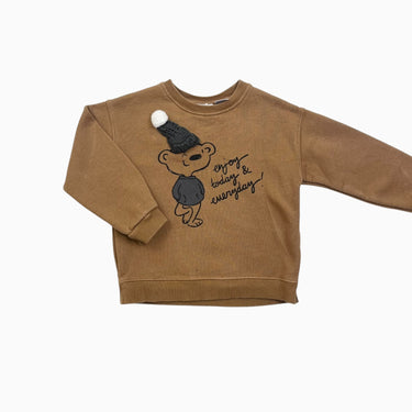 Pull marron 'enjoy today' 3-4Y