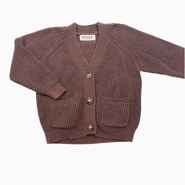 Cardigan noisette en tricot de coton 4-5Y