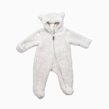Combi mi-saison crème en peluche avec capuchon 2-4M