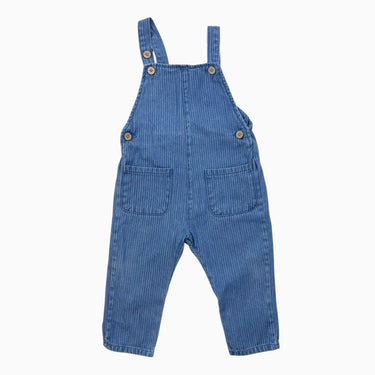 Salopette en coton chambray à rayures 12-18M