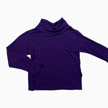 Pull à col roulé prune en laine et viscose (très délicat) 2-3Y