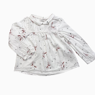 Blouse blanche 'chaussons de ballet' 2-3Y