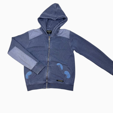 Veste indigo à capuchon en coton et élastane 8-9Y