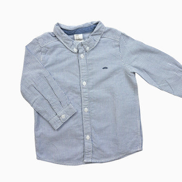 Chemise à rayures bleues 9-12M
