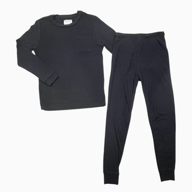 Pyjama noir cotelé en modal cotelé 14Y