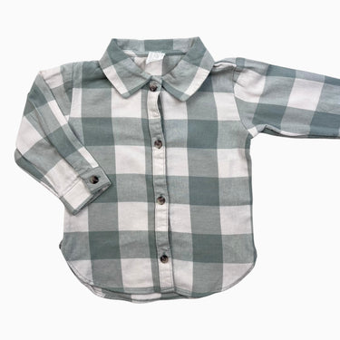Chemise carreauté sauge 9-12M