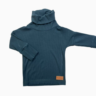 Pull vert émeraude en rayonne de bambou cotelé 0-12M