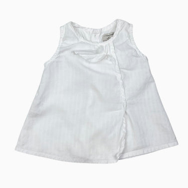 Blouse sans manche style tunique blanche en coton 18M