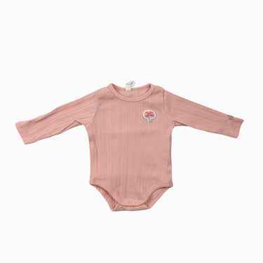 Cache-couche rose côtelé 'parasol' 0-3M