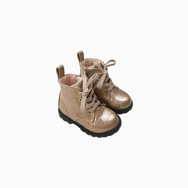 Bottines roses pailletées avec zip latéral 18-19EU