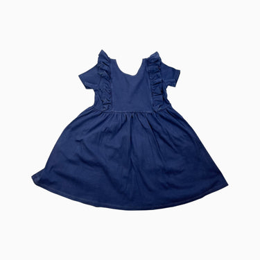 Robe marine en coton avec volants 7Y