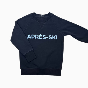 Pull noir en coton ouaté et poly extensible 'Après-Ski' 8Y