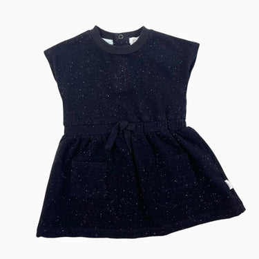 Robe noire à imprimé confettis blanc 12M