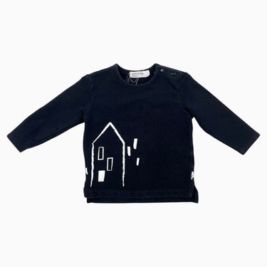 Pull noir en coton extensible maison 9M