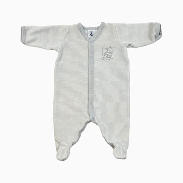 Pyjama à rayures grises 'chats' en velours 1M