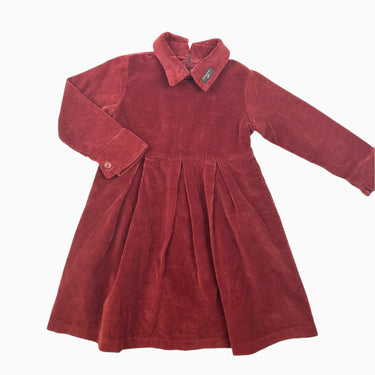 Robe vintage à col rouge en corduroy 5Y
