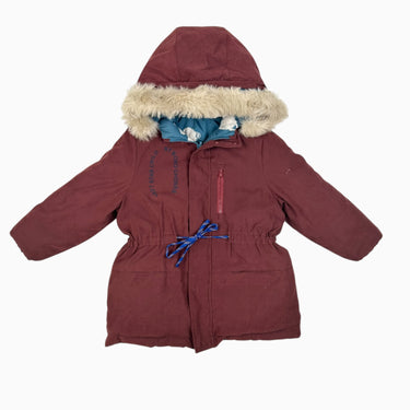 Manteau bleu 'planètes' réversible bourgogne 2-3Y