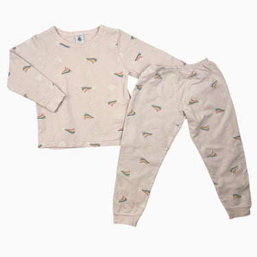 Pyjama rose 'étoiles filantes' en coton épais 4Y
