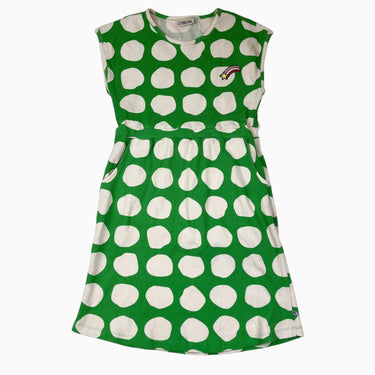 Robe verte à imprimé pois en coton gaufré 158-164CM (10-12Y)