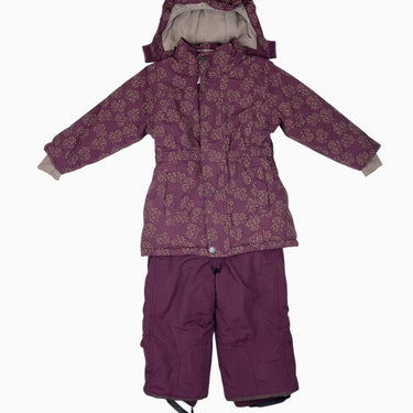 Manteau d'hiver 'Wang' et pantalon de neige prune fleurie 3Y