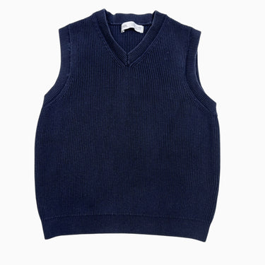 Débardeur marine profond en tricot de coton 8-9Y