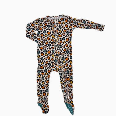 Pyjama vanille léopard avec froufrou en bambou et spandex 12-18M