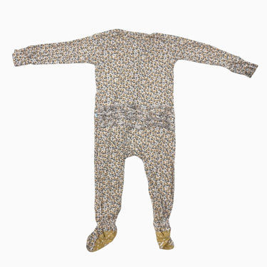 Pyjama vanille fleurs jaunes avec froufrou en bambou et spandex 12-18M