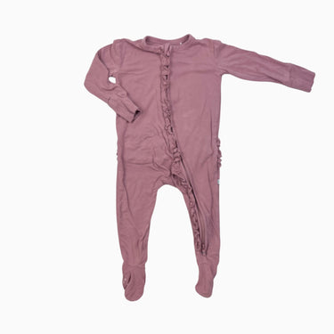 Pyjama blush avec froufrou en bambou et spandex 6-9M