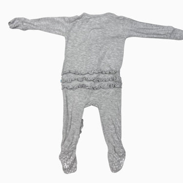 Pyjama gris avec froufrou en bambou et spandex 6-9M