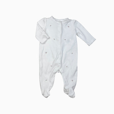 Pyjama blanc avec petites fleurs brodées 3M