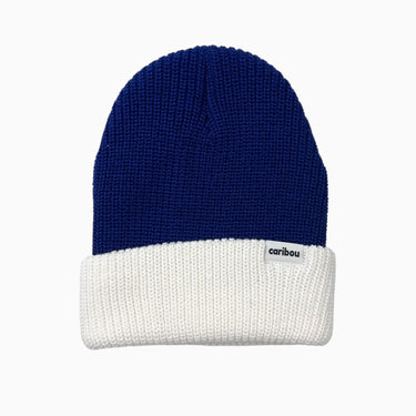 Tuque mérino-acrylique bleu-crème Junior 2-6Y