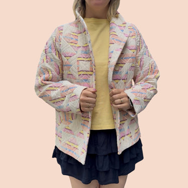 Manteau Kalvin patchwork en coton et poly pour femmes 36EU
