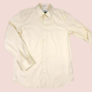 Chemise jaune en coton et spandex pour femmes M