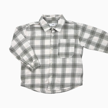 Chemise vanille carreauté vert 18-24M