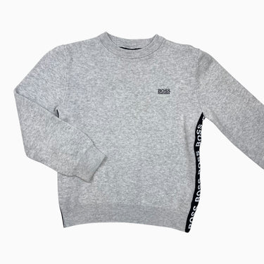 Pull gris en tricot de coton et laine 10Y