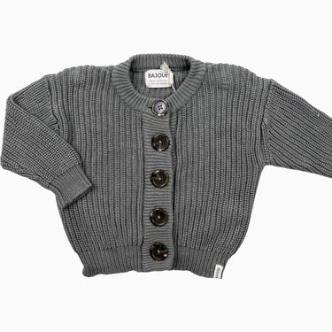 Cardigan eucalyptus en tricot de coton 0-12M