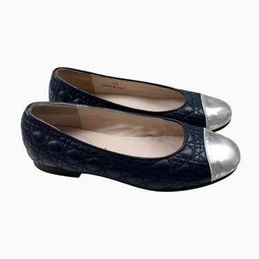 Ballerines en cuir marine et argenté fait en Italie 30EU