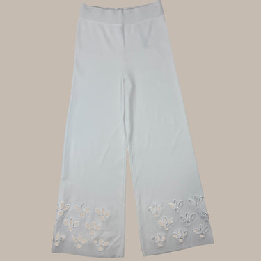 Pantalon blanc ajouré en poly pour femmes L