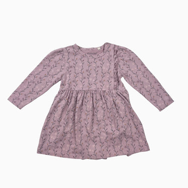Robe mauve fleurie en coton bio 9M