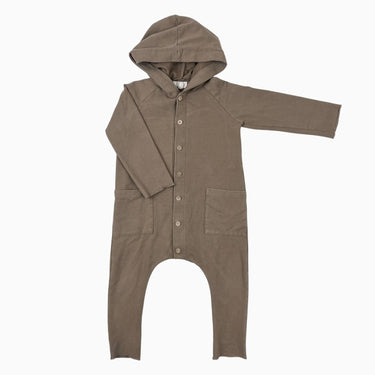 Combi olive 'The Forager' à capuchon en coton bio 2-3Y