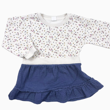 Robe fleuri coton ouaté jupe mousseline 3Y