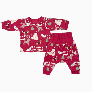 Ensemble de jogging rouge festif 1-2M